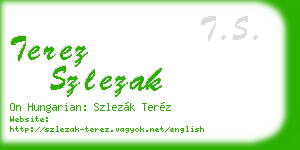terez szlezak business card